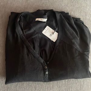 Free People We The Free Citrine Thermal BLACK Swing Size L